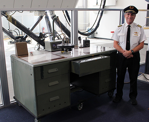 Link Trainer desk and Jim Daigneau